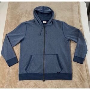 Faherty Brand Full Zip Hoodie Men's XL Blue Cotton Blend Sweatshirt Good